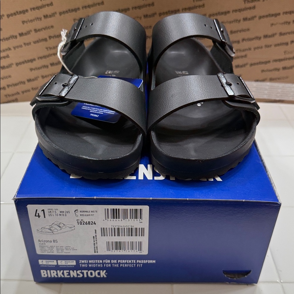 Birkenstock Charcoal Double-Strap Sandals